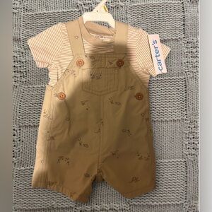 NWT Carter’s Striped Shirt and Overalls Outfit